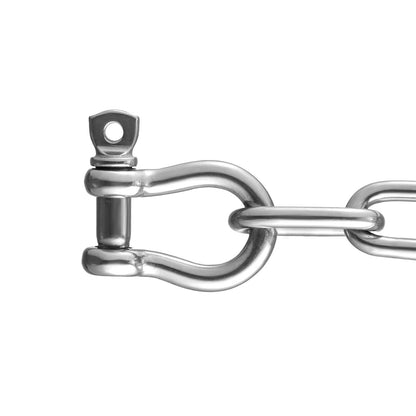 Boat Anchor Chain, 1/4" x 4', 1700 lbs. WLL/4800 lbs. BS, 316 Stainless Steel Marine Grade Anchor Lead Chain with Dual Lock Ring Shackles for Boats, Deck, Fishing, Works with Different Anchors