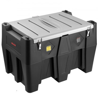 Portable Diesel Tank, 484.5L Capacity & 10 GPM Flow Rate, Gas Fuel Tank with 12V Electric Transfer Pump and 4m Rubber Hose, PE Diesel Transfer Tanks for Easy Fuel Transportation, Black