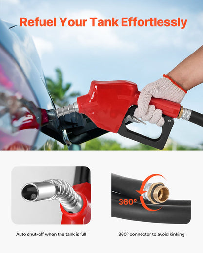 Portable Diesel Tank, 484.5L Capacity & 10 GPM Flow Rate, Gas Fuel Tank with 12V Electric Transfer Pump and 4m Rubber Hose, PE Diesel Transfer Tanks for Easy Fuel Transportation, Black