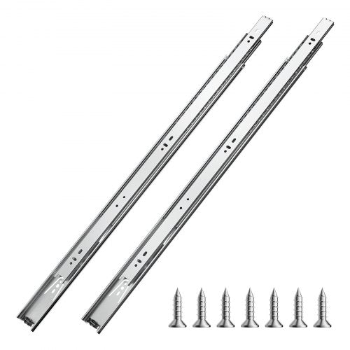 Drawer Slides, 24 inch, 10 Pairs Full Extension Ball Bearing Cabinet Rails, 100 LB Load Capacity Heavy Duty Side Mount Dresser Drawer Slides, Drawer Track Runners for Kitchen DIY Replacement