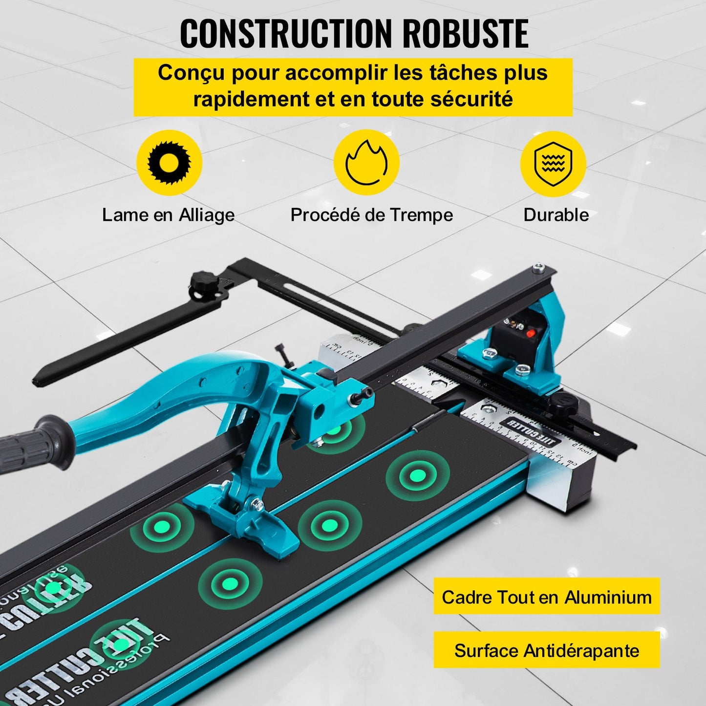 47 Inch Tile Cutter Single Rail Double Brackets Manual Tile Cutter 3/5 in Cap with Precise Laser Manual Tile Cutter Tools for Precision Cutting Suitable for Porcelain and Ceramic Floor Tiles