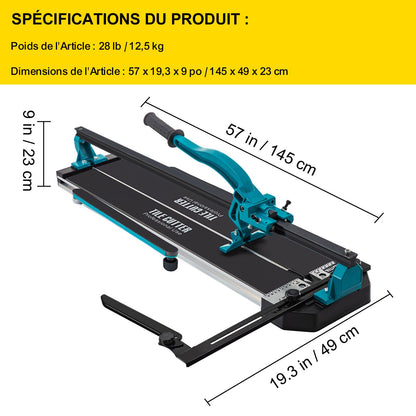 47 Inch Tile Cutter Single Rail Double Brackets Manual Tile Cutter 3/5 in Cap with Precise Laser Manual Tile Cutter Tools for Precision Cutting Suitable for Porcelain and Ceramic Floor Tiles
