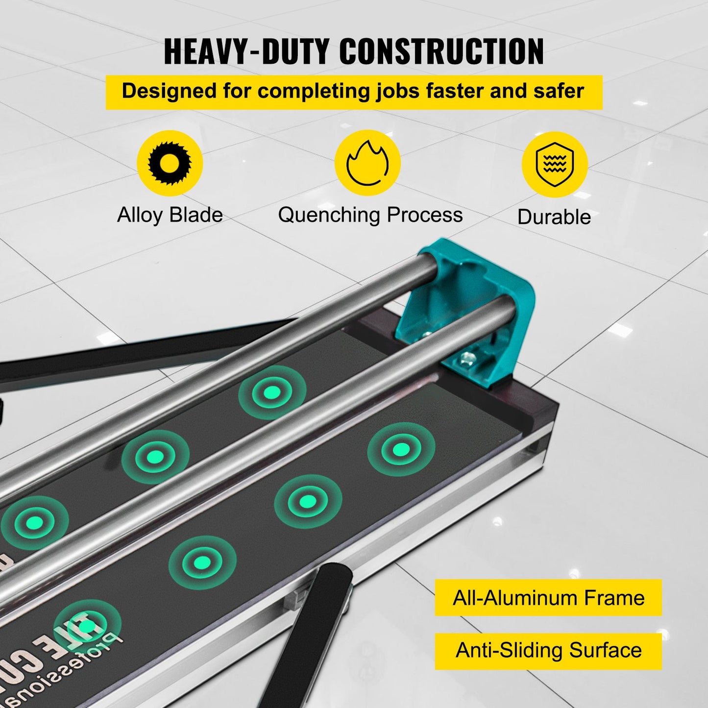 31 Inch/800mm Tile Cutter Double Rails & Brackets Manual Tile Cutter 3/5 in Cap with Precise Laser Manual Tile Cutter Tools for Precision Cutting