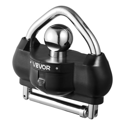 Trailer Hitch Lock, Fits for 46 mm, 50.8 mm, 58.7 mm Couplers, Heavy-Duty Anti-Theft Trailer Ball Lock with 3 Keys, Prying-Resistant, Adjustable Height Design for RVs, Boats, Trailers, Black