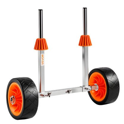 Kayak Cart, 113.4 kg Load Capacity, Canoe Cart Dolly with 19.1 cm Solid Rubber Tires & Kickstand, Assembles & Disassembles Within Seconds, Paddle Board Trolley for Kayaks, Canoes, Paddleboards