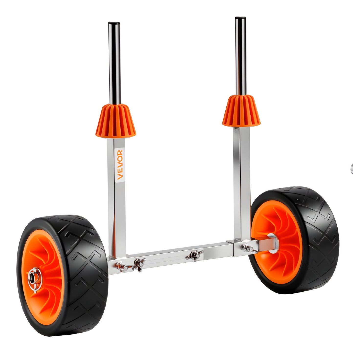 Kayak Cart, 113.4 kg Load Capacity, Canoe Cart Dolly with 19.1 cm Solid Rubber Tires & Kickstand, Assembles & Disassembles Within Seconds, Paddle Board Trolley for Kayaks, Canoes, Paddleboards