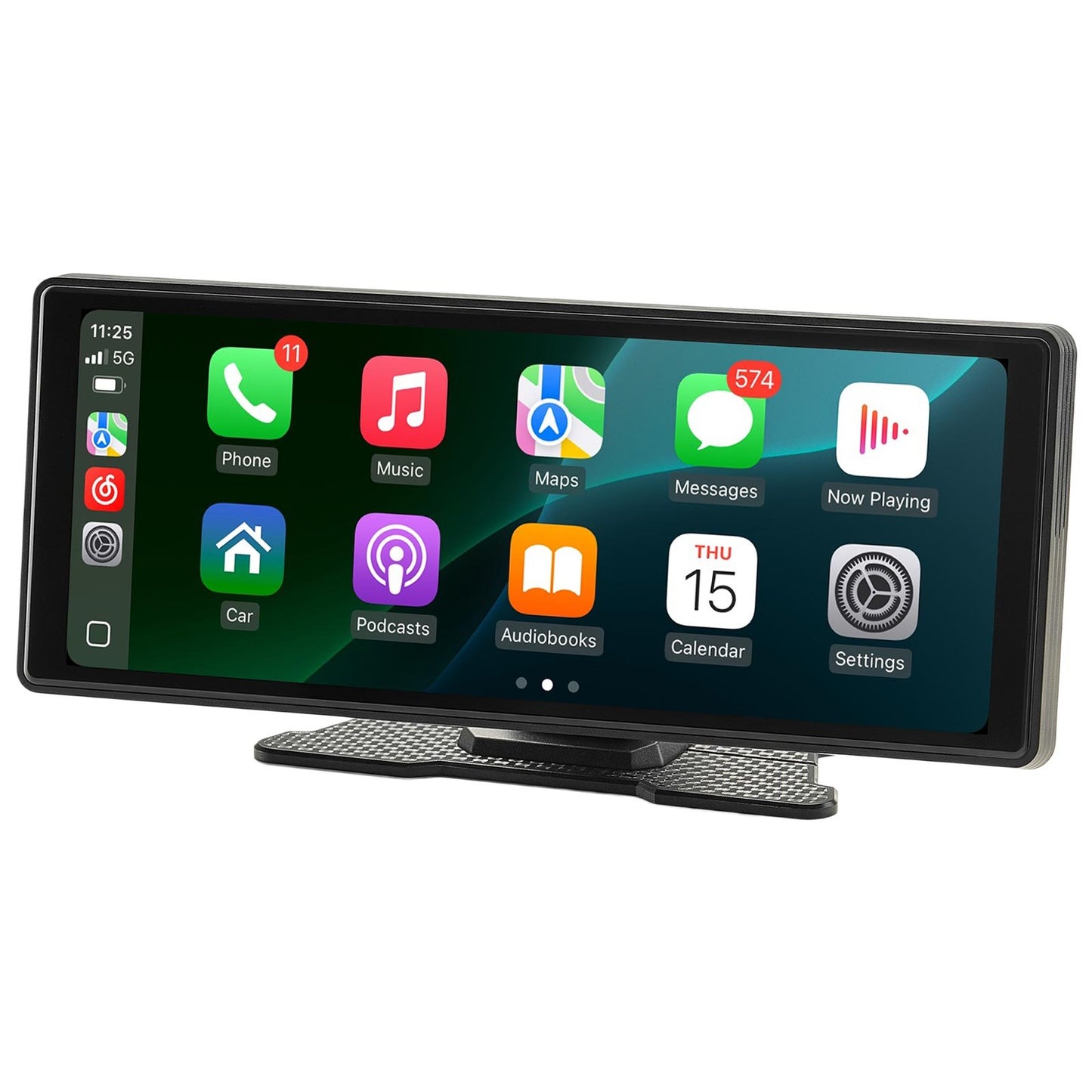 Wireless Car Stereo, 254 mm HD Portable Radio Touch Screen Compatible with Apple CarPlay and Android Auto, CarPlay Screen for Car with Voice Control, Mirror Link, Bluetooth, and GPS Navigation
