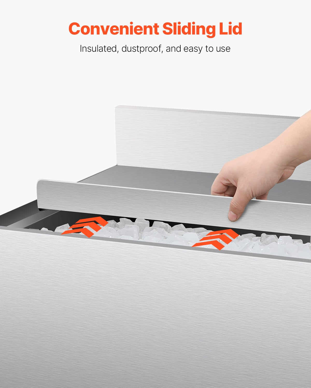 Commercial Ice Bin, 95.3 L Underbar Ice Bin, 35.9 x 19 x 37 in Stainless Steel Ice Chest with Sliding Lid, Bottle Holders, and Adjustable Bullet Feet, Cocktail Unit for Bars, Restaurants, Pubs