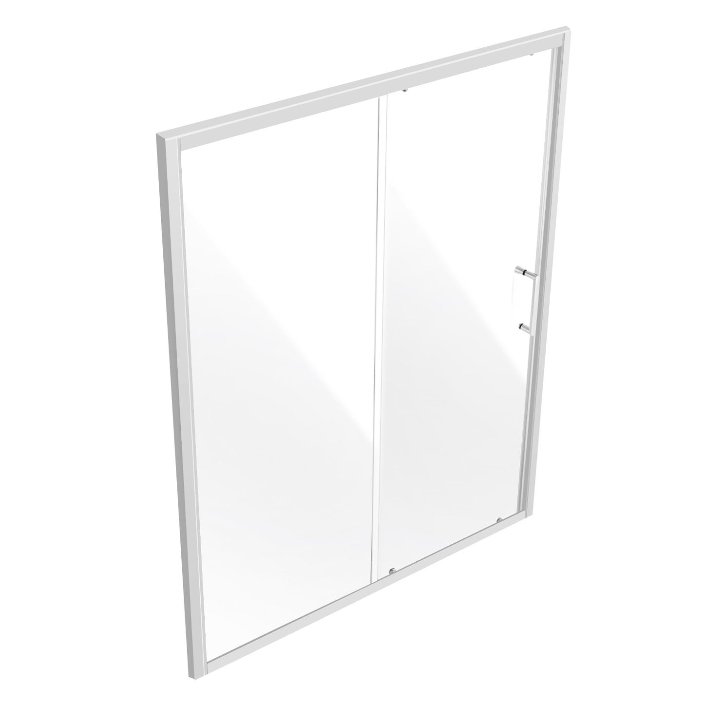 Semi-frameless Shower Door, 57.7-59" W x 70" H, Shower Sliding Glass Door with 1/4"(6mm) Clear Tempered Glass, Waterproof Shatterproof NANO Stain-Resistant with Stainless Steel Hardware, Chrome