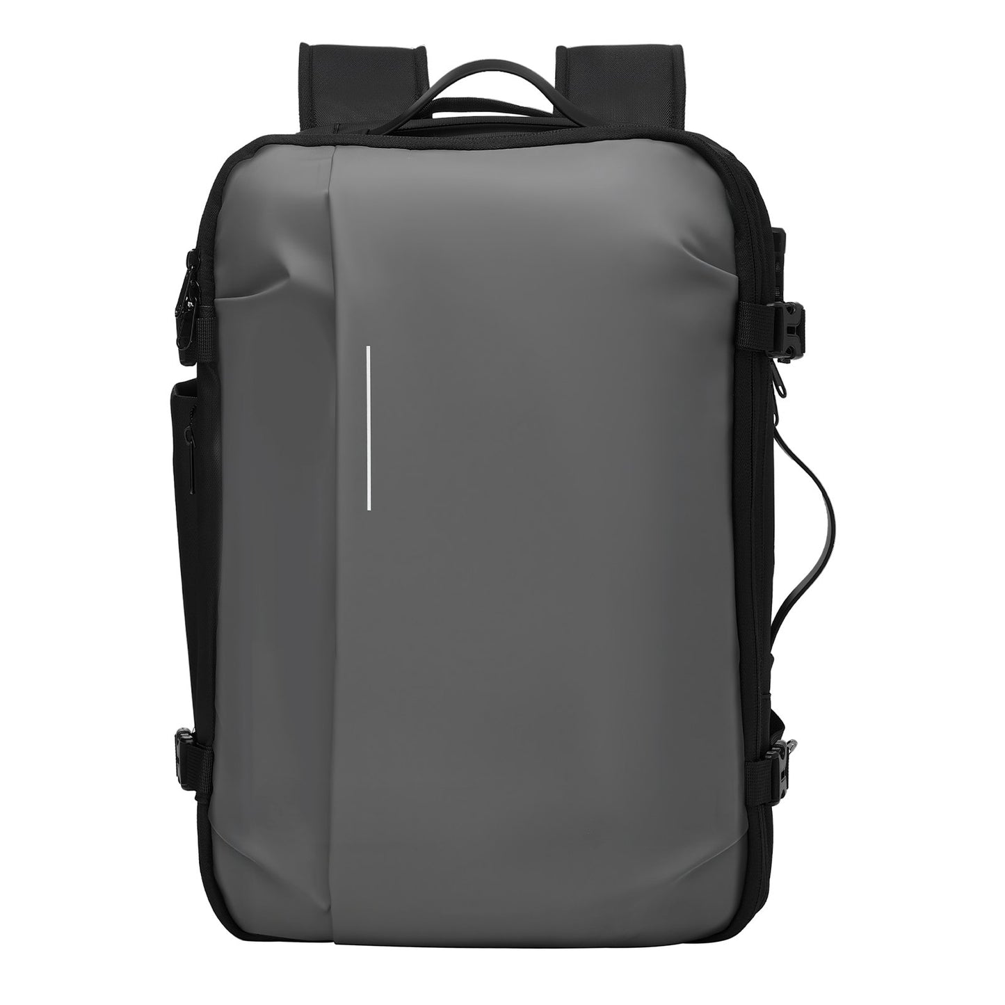 Vacuum Travel Backpack, 65L, Expandable Vacuum Seal Compression Travel Backpack with Pump, with TSA-Approved Lock, Airback Vacpack, Water-Resistant Carry-On Suitcase Luggage, for Business, Gray