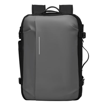 Vacuum Travel Backpack, 65L, Expandable Vacuum Seal Compression Travel Backpack with Pump, with TSA-Approved Lock, Airback Vacpack, Water-Resistant Carry-On Suitcase Luggage, for Business, Gray