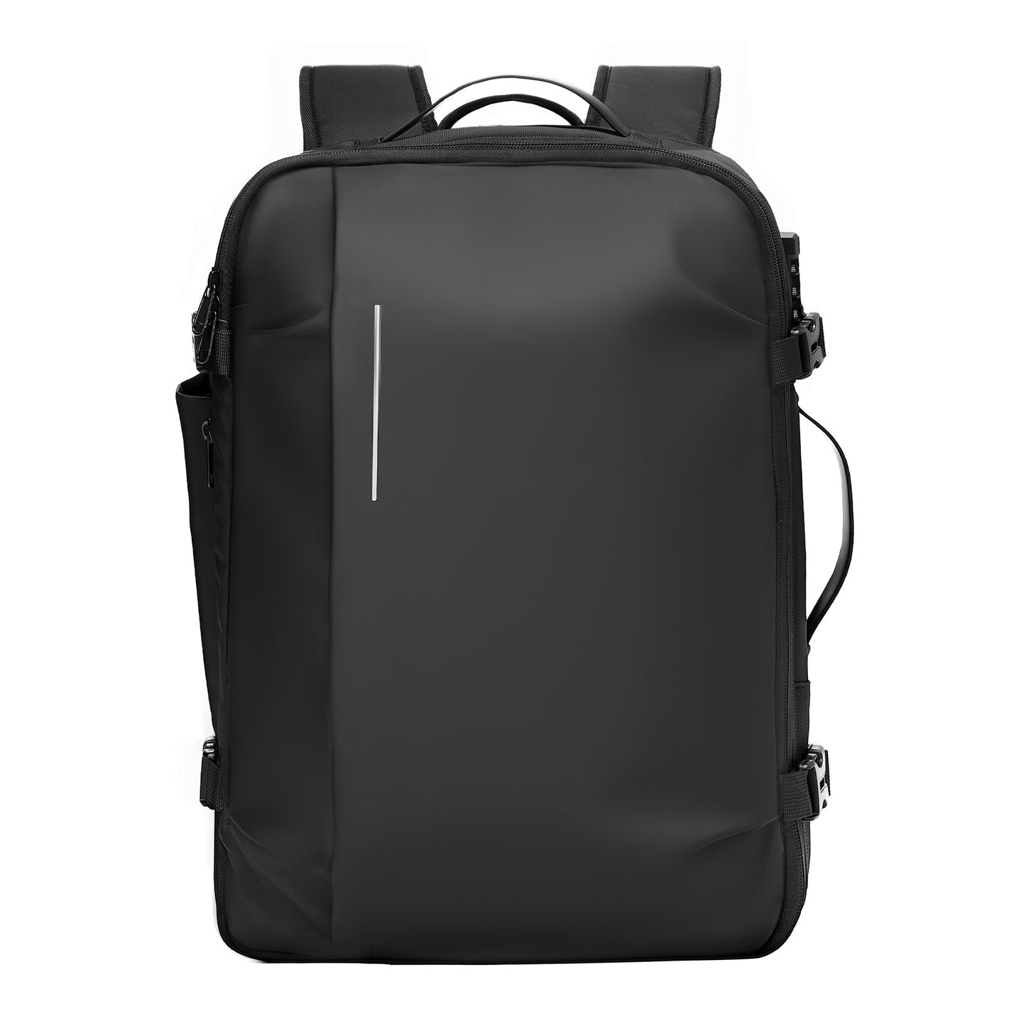 Vacuum Travel Backpack, 65L, Expandable Vacuum Seal Compression Travel Backpack, with TSA-Approved Lock, Multiple Pockets Compartments, Water-Resistant Carry-On Suitcase Luggage, No Pump, Black