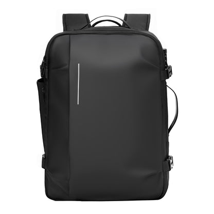 Vacuum Travel Backpack, 65L, Expandable Vacuum Seal Compression Travel Backpack, with TSA-Approved Lock, Multiple Pockets Compartments, Water-Resistant Carry-On Suitcase Luggage, No Pump, Black