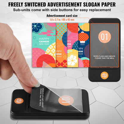 Restaurant Pager System, Wireless 400m Long Range Lineup Waiting Queue Signal, Guest Customer Calling Beepers with Vibration & Flashing, 10 Buzzers for Food Truck, Church, Nursery, Hospital