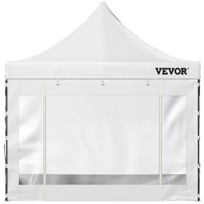 304.8 x 304.8 cm Pop Up Canopy Tent, Outdoor Patio Gazebo Tent with Removable Sidewalls and Wheeled Bag, UV Resistant Waterproof Instant Gazebo Shelter for Party, Garden, Backyard, White