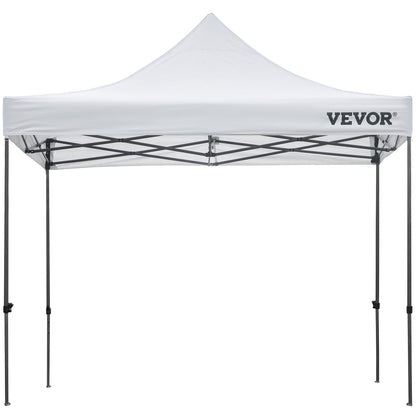 304.8 x 304.8 cm Pop Up Canopy Tent, Outdoor Patio Gazebo Tent with Removable Sidewalls and Wheeled Bag, UV Resistant Waterproof Instant Gazebo Shelter for Party, Garden, Backyard, White