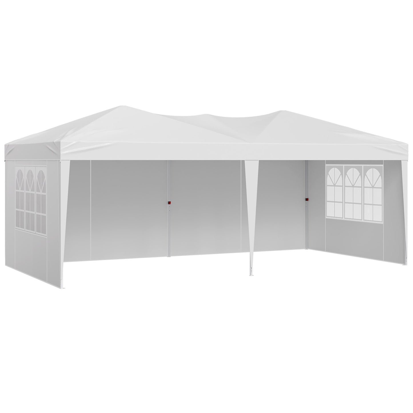 Pop Up Canopy, 5.9 x 2.96 m Instant Canopy Portable Gazebo with 3 Sidewalls & 2 Ventilated Windows, Height Adjustable Pop-Up Outdoor Shelter Tent for Events, Patio, Backyard, Party, Parking