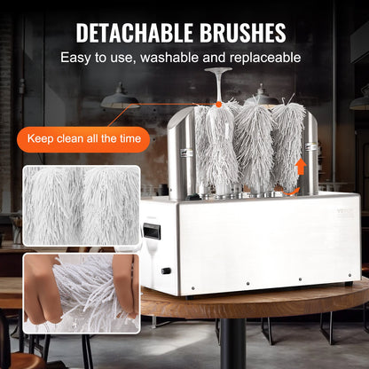 Wine Glass Polisher Machine, 8-Brush Glass Polishing Machine, 660 Cups/Hour Electric Commercial Glass Polisher for Champagne Glasses, Beer Cups, Mugs, Perfect for Bar Restaurant Kitchen