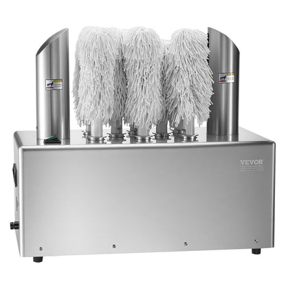 Wine Glass Polisher Machine, 8-Brush Glass Polishing Machine, 660 Cups/Hour Electric Commercial Glass Polisher for Champagne Glasses, Beer Cups, Mugs, Perfect for Bar Restaurant Kitchen