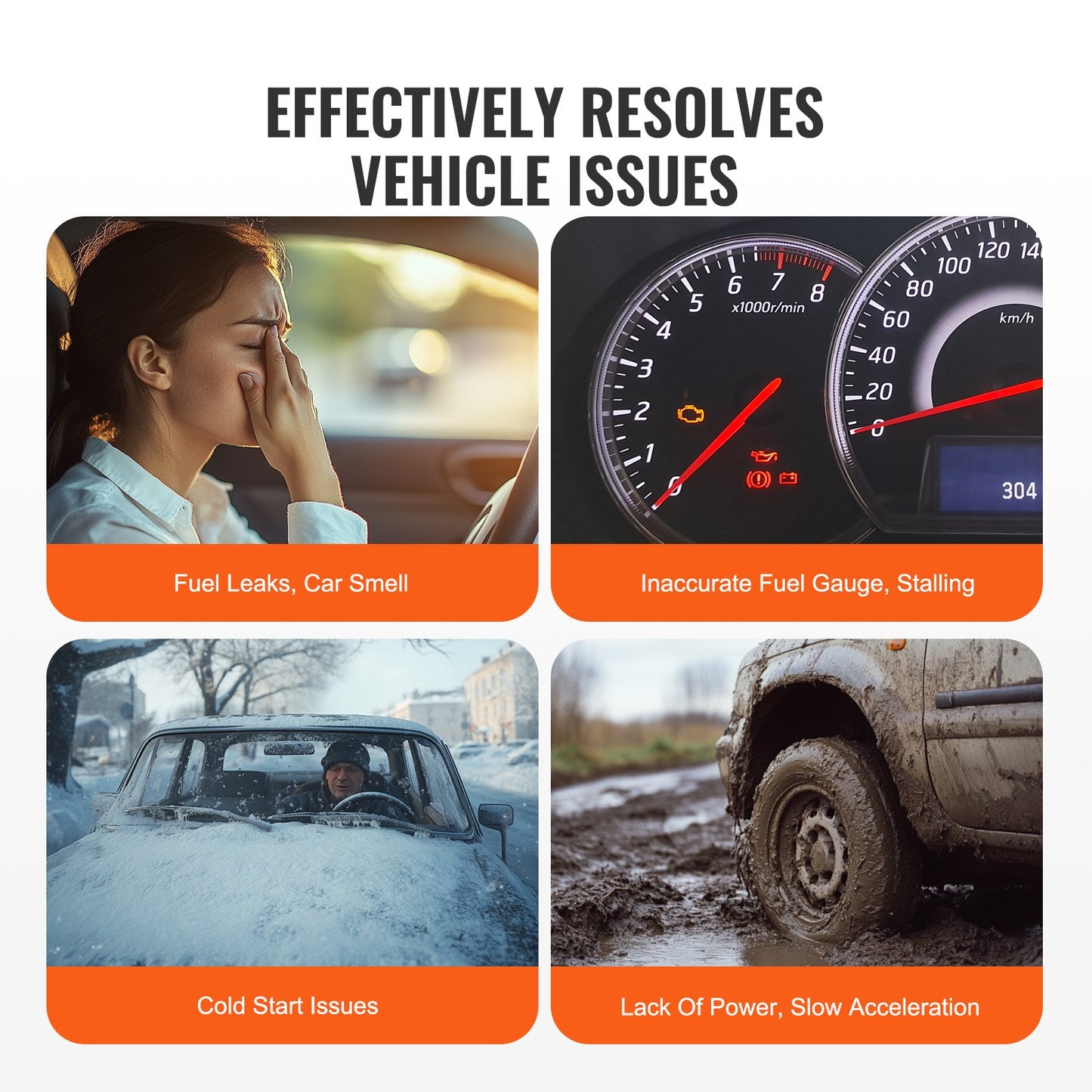 High Pressure Fuel Pump with Gasket and Bolts, Compatible with Buick LaCrosse, Regal, Verano, Chevrolet Captiva Sport, Equinox, Impala, Malibu, GMC Terrain 2010-2017 L4 2.4L, Stainless Steel