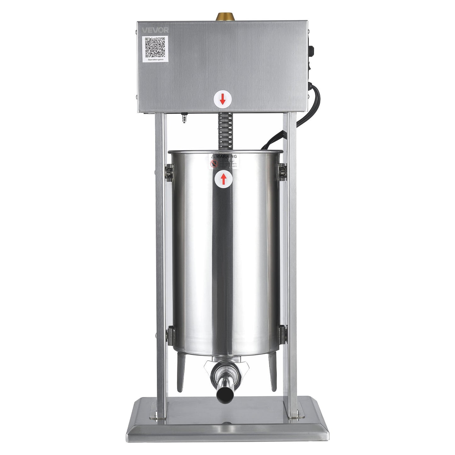 Electric Sausage Stuffer, 33 LBS / 15 L Vertical Meat Stuffer, Stepless Speed Control and Foot Pedal, Stainless Steel Heavy Duty Sausage Filler with 4 Stuffing Tubes, for Commercial & Home Use