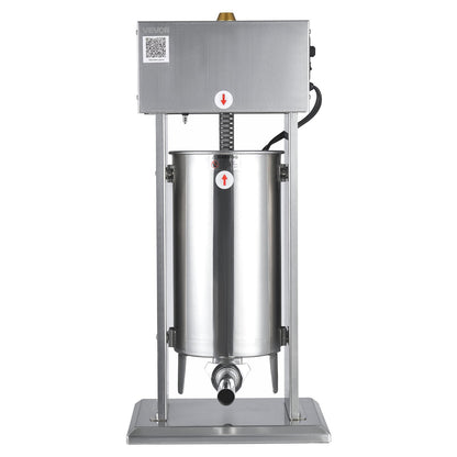Electric Sausage Stuffer, 33 LBS / 15 L Vertical Meat Stuffer, Stepless Speed Control and Foot Pedal, Stainless Steel Heavy Duty Sausage Filler with 4 Stuffing Tubes, for Commercial & Home Use