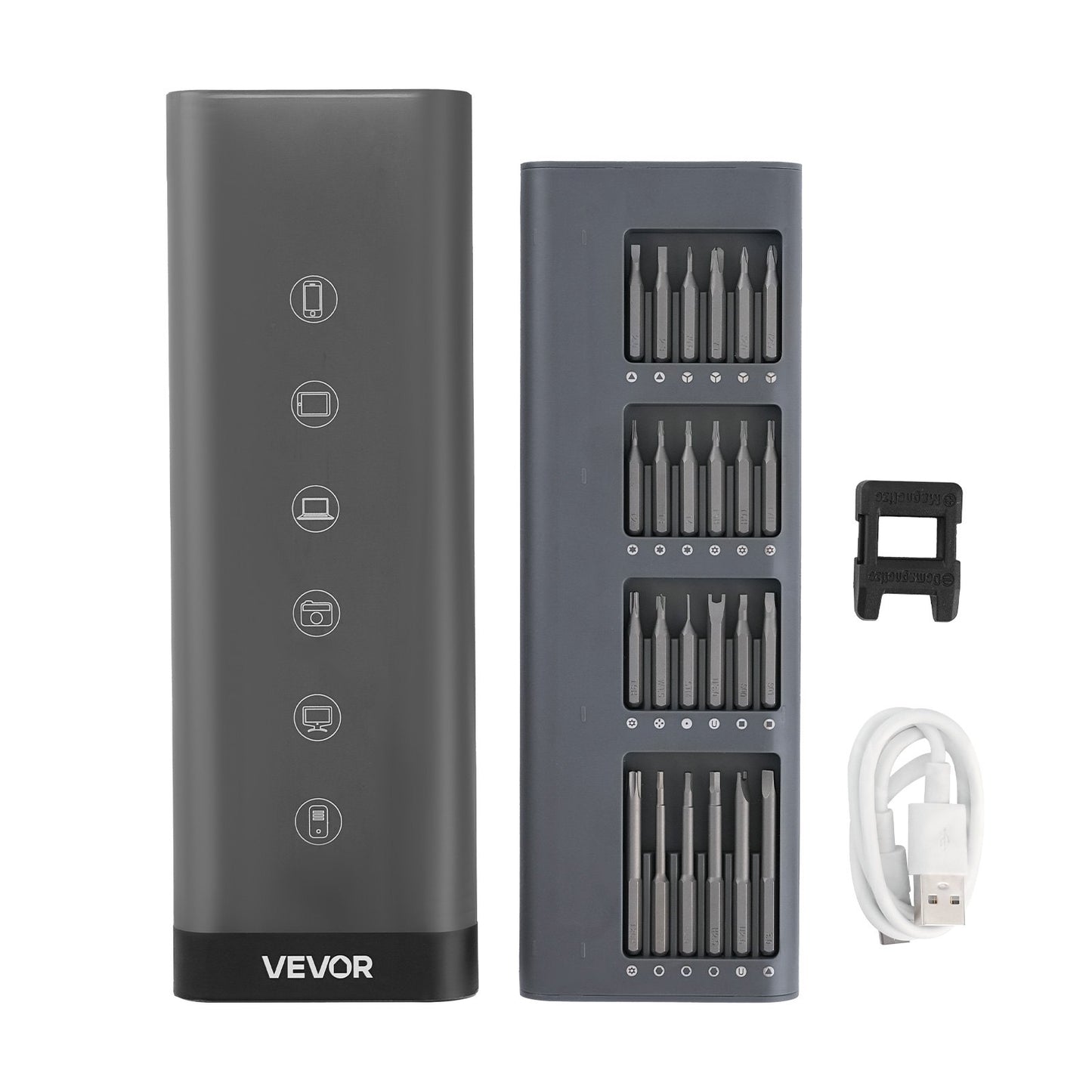 Electric Precision Screwdriver Set, 48 Magnetic Bits, Mini Electric Screwdriver with Magnetic Storage Box, S2 Steel Bits, LED Light, Type-C Charging, for Phone, Laptop, and Electronics Repair