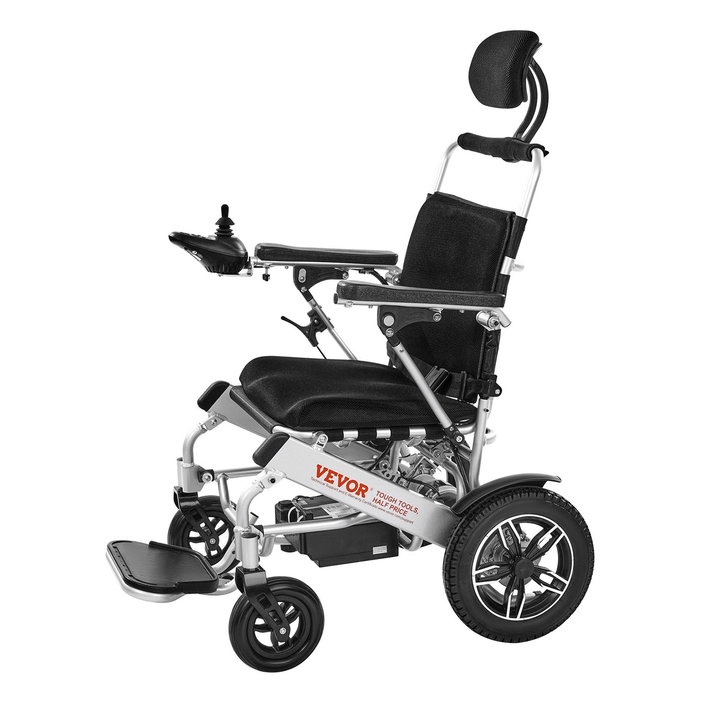 Electric Wheelchair for Adults, 136kg Capacity with Adjustable Backrest, Foldable Lightweight Motorized Wheelchair, 21km Range, All-Terrain Powered, Portable 53cm Seat for Seniors & Disabled