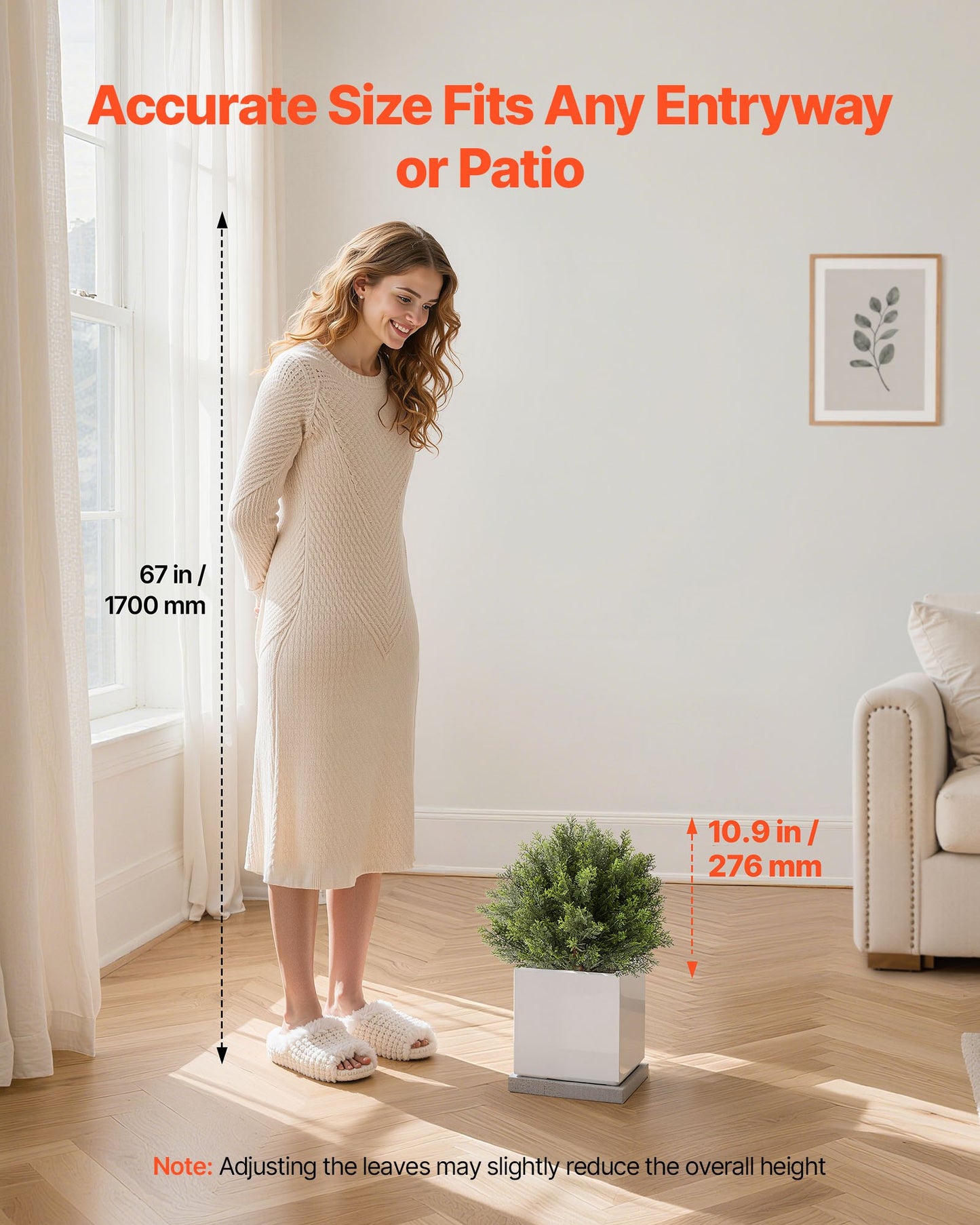 Artificial Topiary Cypress Trees with Ground Spike, 2 Set 406mm Faux Shrubs & Bushes Potted Plants, Fake Silk Tree Look Real for Decor Front Porch Outdoor Indoor Patio Garden Balcony Backyard