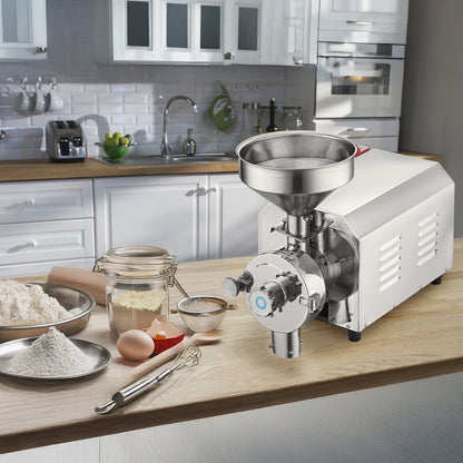 Soybean Grinder Commercial Grinding Machine for Spices 2200W Corn Mill Grinder 50 KG/H Stainless Steel Corn Grinder Industrial Flour Milling Machine for Pepper Soybean Peanut Corn Grains