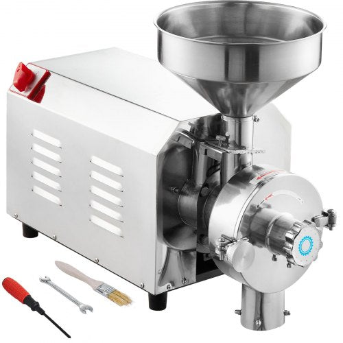 Soybean Grinder Commercial Grinding Machine for Spices 3000W Corn Mill Grinder 100 KG/H Stainless Steel Corn Grinder Industrial Flour Milling Machine for Pepper Soybean Peanut Corn Grains
