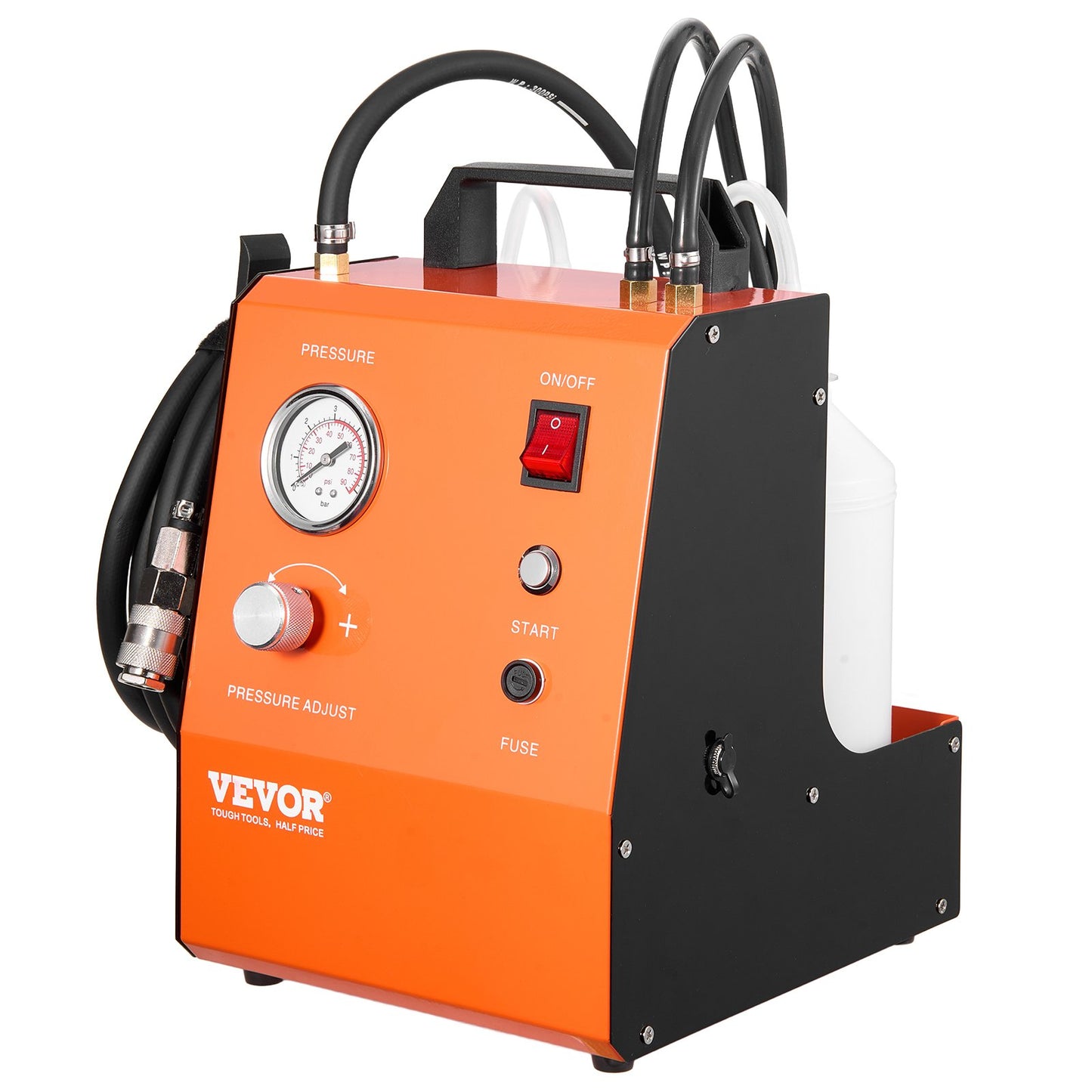 Electric Brake Bleeder Kit, Professional 220V Brake Master Cylinder Bleeder Kit with Pressure Gauge & Built-In Air Pump, Versatile Brake Bleeder Adapter Set for Both DC & AC Power