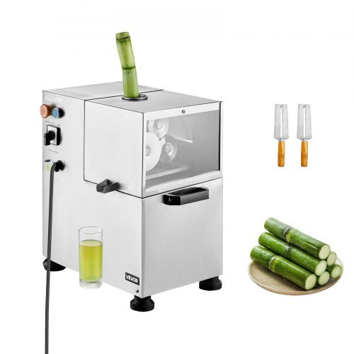 Commercial Sugar Cane Juicer, 800W Electric Sugarcane Juicer Machine with 300KG/H High Output, 4 Stainless Steel Rollers, Sugar Cane Press Juice Extractor Squeezer for Home/Commercial Use