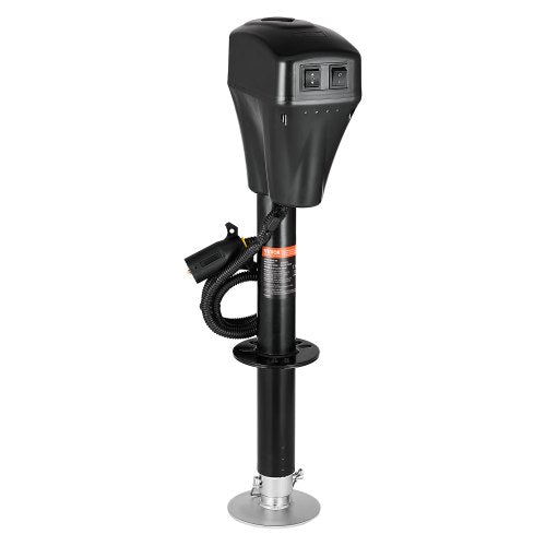 Electric Trailer Jack, 5000 lbs, Heavy Duty RV Electric Power Tongue Jack with 7-pin Connector, Manual Crank Handle & Weatherproof Jack Cover, 10"-28.3" Lift, for Trailers, Campers & RVs, Black