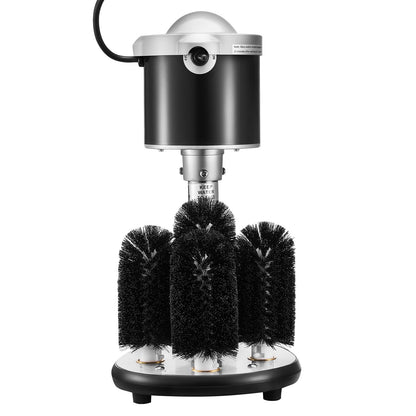 Elektrische Gewerbe-Gläserspülmaschine, 5-Bürsten-Glasreiniger für Bars, Reinigungsmaschine für 600 Gläser/Stunde, Weingläser, Champagnergläser, Biergläser, Krüge, perfekt für Bars und Cafés