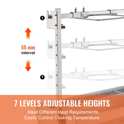 Verbesserter Drehspießgrill, 89 cm (35 Zoll), 41 kg (90 lbs) Tragkraft, Holzkohlegrill für ganze Schweine, Lamm und Ziegen, elektrischer 42-W-Motor, Edelstahl-Drehspieß mit feststellbaren Rädern, ideal für Camping und Outdoor-Aktivitäten