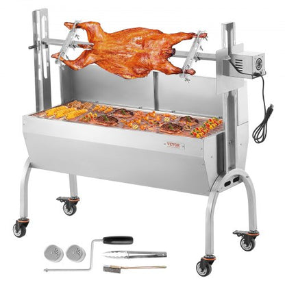Roaster Spit Rotisserie BBQ Grill Pig Lamb Chicken Roaster 52W 89.8 kg