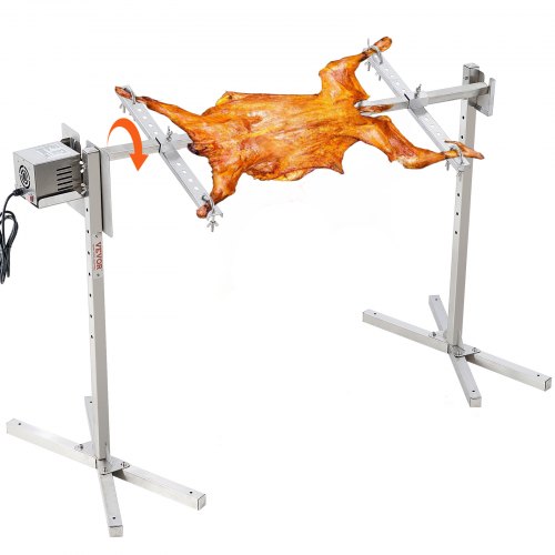 116.8 cm Electric BBQ Rotisserie Grill Kit Stainless Steel Grill 40.8 kg Pig Lamb