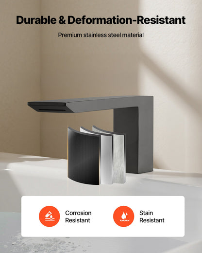 Roman Tub Faucet, Bath Tubs Faucets Set with 2 Handles, Waterfall Roman Tub Faucet for Pet Washing, Baby Care, Adult Bathing, Matte Black, Stainless Steel, 3 Hole Waterfall Bathtub Faucets