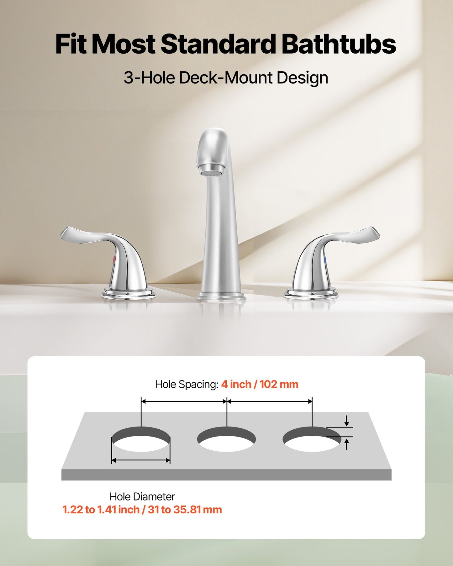 Roman Tub Faucet, 3 Hole Waterfall Bathtub Faucet, Gooseneck Bath Tubs Faucets Set with 2 Handles, Deck Mount Bath Tub Faucets Set for Adult Bathing, Silver, High Arc Spout, Temperature Control
