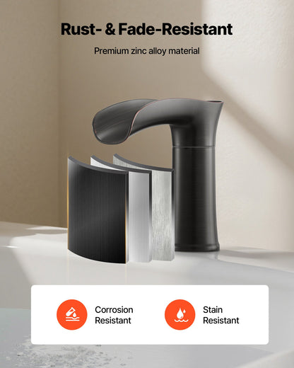 Roman Tub Faucet, 3 Hole Waterfall Bathtub Faucet, Zinc Alloy Bath Tubs Faucets Set with 2 Handles, Deck Mount Bath Tub Faucets Set for Pet Washing, Adult Bathing, Oil-Rubbed Bronze, Drip-Free