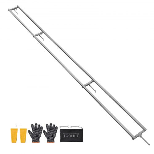 Rail Mill Guide System, 3.66 m 4 Crossbar Chainsaw Mill Kits, Aluminum Saw Milling Rails System Works with Chainsaw, 2 Wedges, Adjustable Rail Milling Guide Kit for Builders Woodworkers