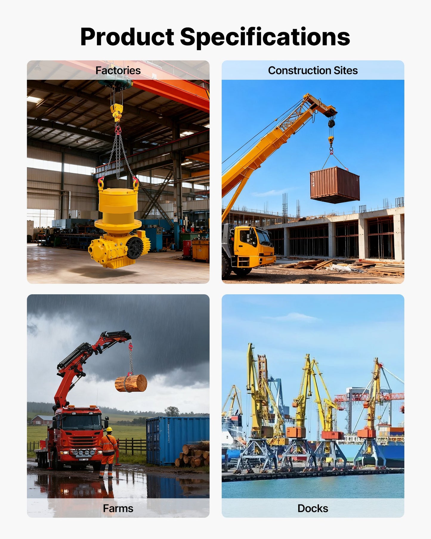 Chain Sling, 8mm x 3 m Lifting Chains with 2 Leg Grab Hooks, Heavy Duty G80 Alloy Steel Lifting Sling, 3.17 Ton Capacity, Adjustable Engine Chain Hoist Lifts for Cargo Security Towing