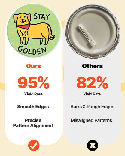 Buttonmaschine, 32/58/75 mm, 3-in-1, Anstecknadelmaschine mit 300 Buttonrohlingen, Kreisschneider und Zauberbuch, verstärkter ergonomischer Griff, für selbstgemachte Anstecknadeln und personalisierte Pins, Schwarz