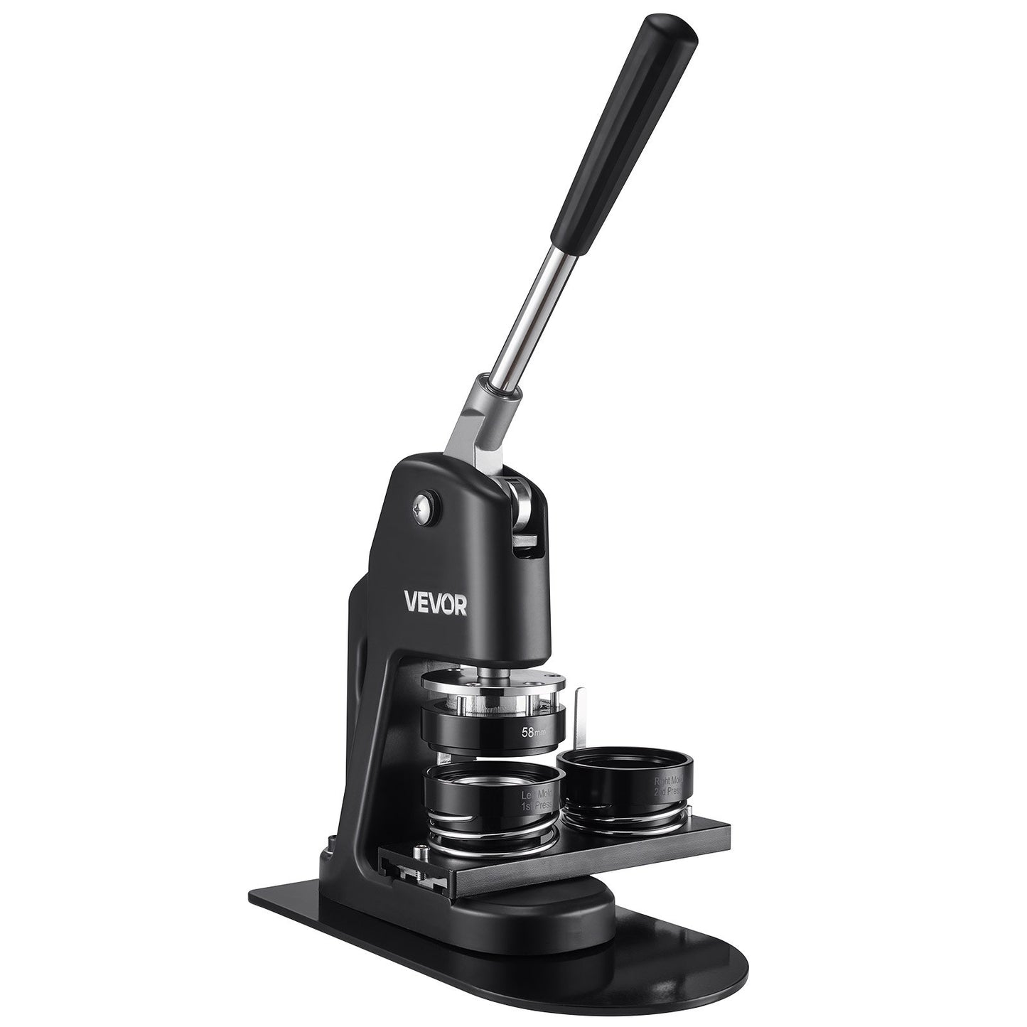 Buttonmaschine, 32/58/75 mm, 3-in-1, Anstecknadelmaschine mit 300 Buttonrohlingen, Kreisschneider und Zauberbuch, verstärkter ergonomischer Griff, für selbstgemachte Anstecknadeln und personalisierte Pins, Schwarz