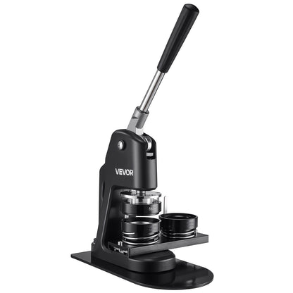 Buttonmaschine, 32/58/75 mm, 3-in-1, Anstecknadelmaschine mit 300 Buttonrohlingen, Kreisschneider und Zauberbuch, verstärkter ergonomischer Griff, für selbstgemachte Anstecknadeln und personalisierte Pins, Schwarz