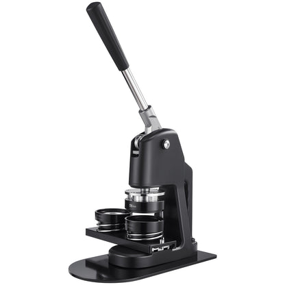 Buttonmaschine, 32/58/75 mm, 3-in-1, Anstecknadelmaschine mit 300 Buttonrohlingen, Kreisschneider und Zauberbuch, verstärkter ergonomischer Griff, für selbstgemachte Anstecknadeln und personalisierte Pins, Schwarz