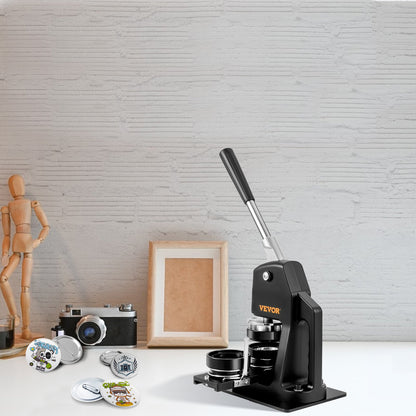 Button Maker Machine, Multiple Sizes 1.25+2.25 Inch Badge Punch Press Kit, Children DIY Gifts Pin Maker, Button Making Supplies with 500pcs Button Parts & Circle Cutter & Magic Book