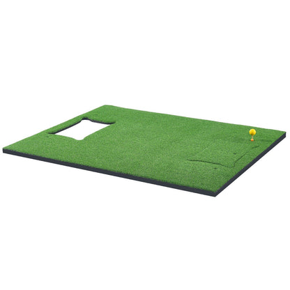 4 IN 1 Golf Hitting Mat, 5x4ft Artificial Turf Golf Hitting Mat, Thickened Golf Aids Includes 4 Interchangeable Inserts, Golf Practice Mat for Backyard Driving Chipping Indoor Outdoor Training