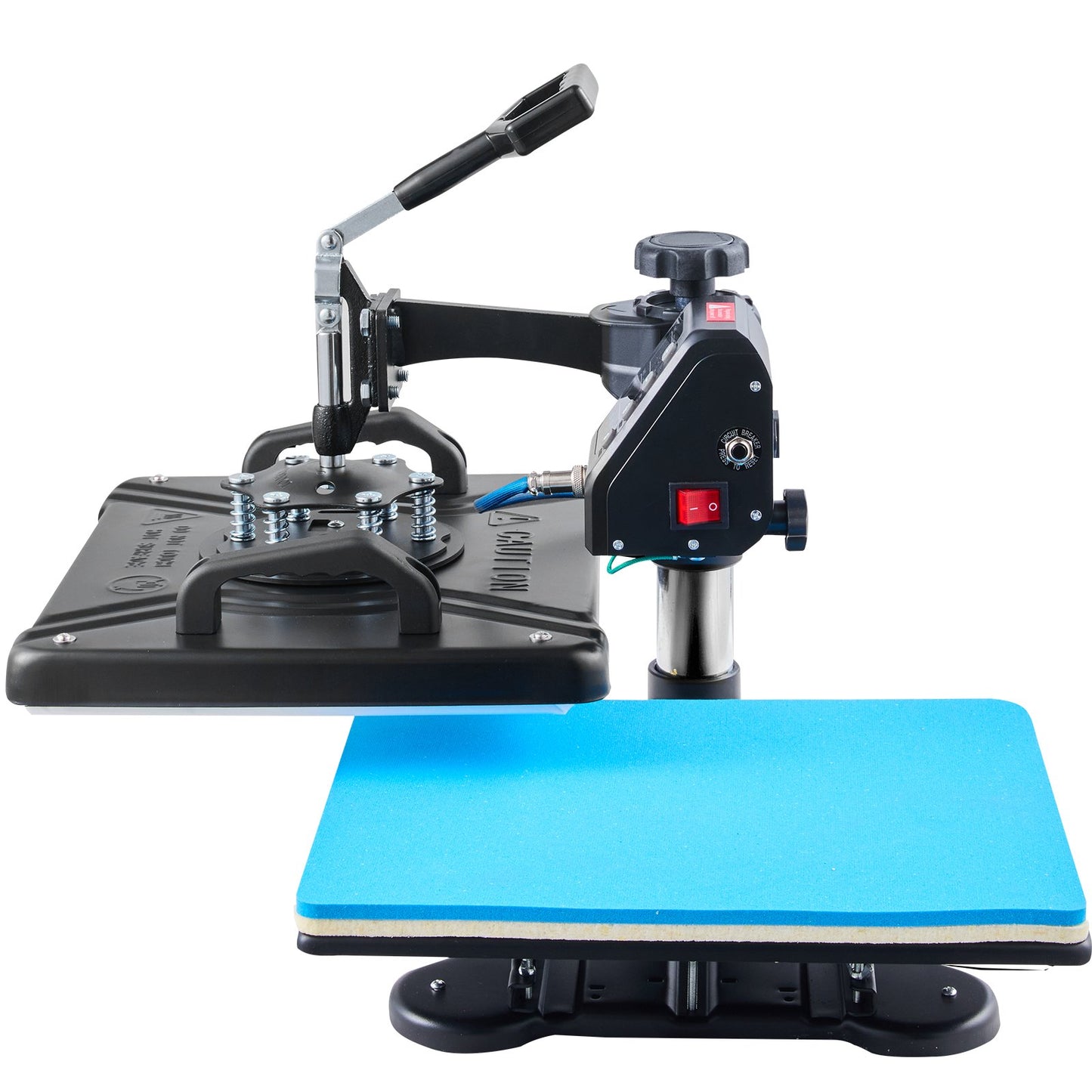 Heat Press 30.5x38.1 cm 10 In 1 Heat Press 1000W Heat Press Machine with 360°Rotation Swing Away Black 10 In 1 T-Shirt Sublimation Machine Dual-tube Heating for DIY Pens Caps Mugs and Shirts